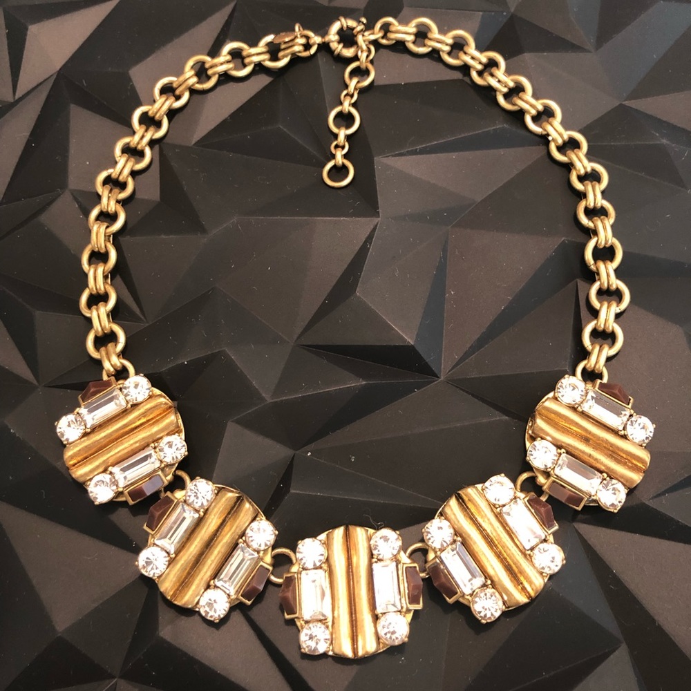 J Crew Gold finished Layered Circle Necklace